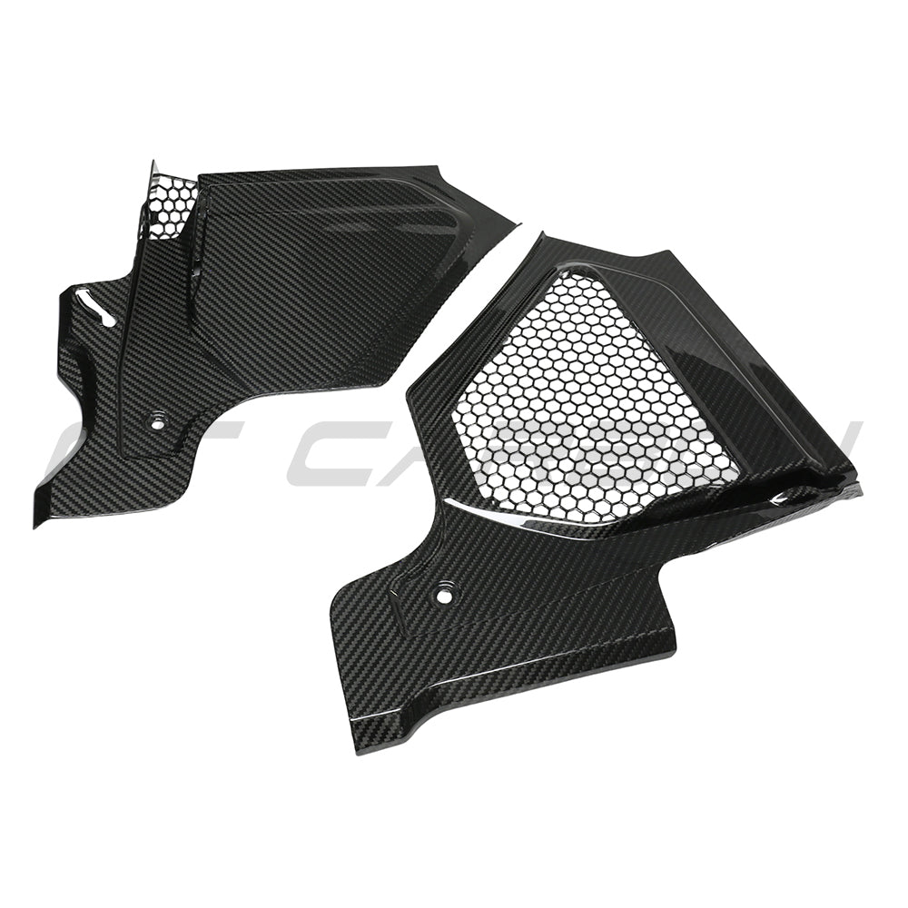 BMW G81 M3 Touring full carbon fiber engine dress-up kit by CT Carbon, showing detailed carbon components on the engine bay.