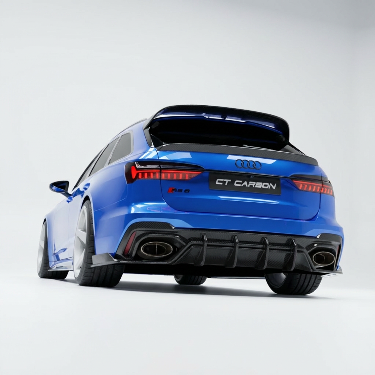 Carbon fibre side skirts for Audi RS6/RS7 C8 Avant by CT Design V2, featuring sleek, lightweight automotive styling.
