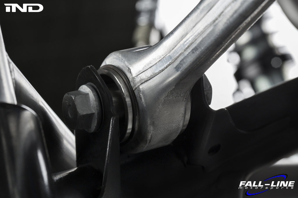 Fall Line Motorsports G8x/F8x M2 M3 M4 rear upper control arm bearing set bushes on a white background.
