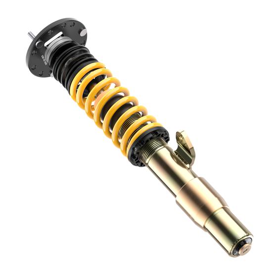 ST Suspension XTA Plus coilovers with adjustable damping and top mounts installed on a BMW E90 M3, showing the coilover assembly.