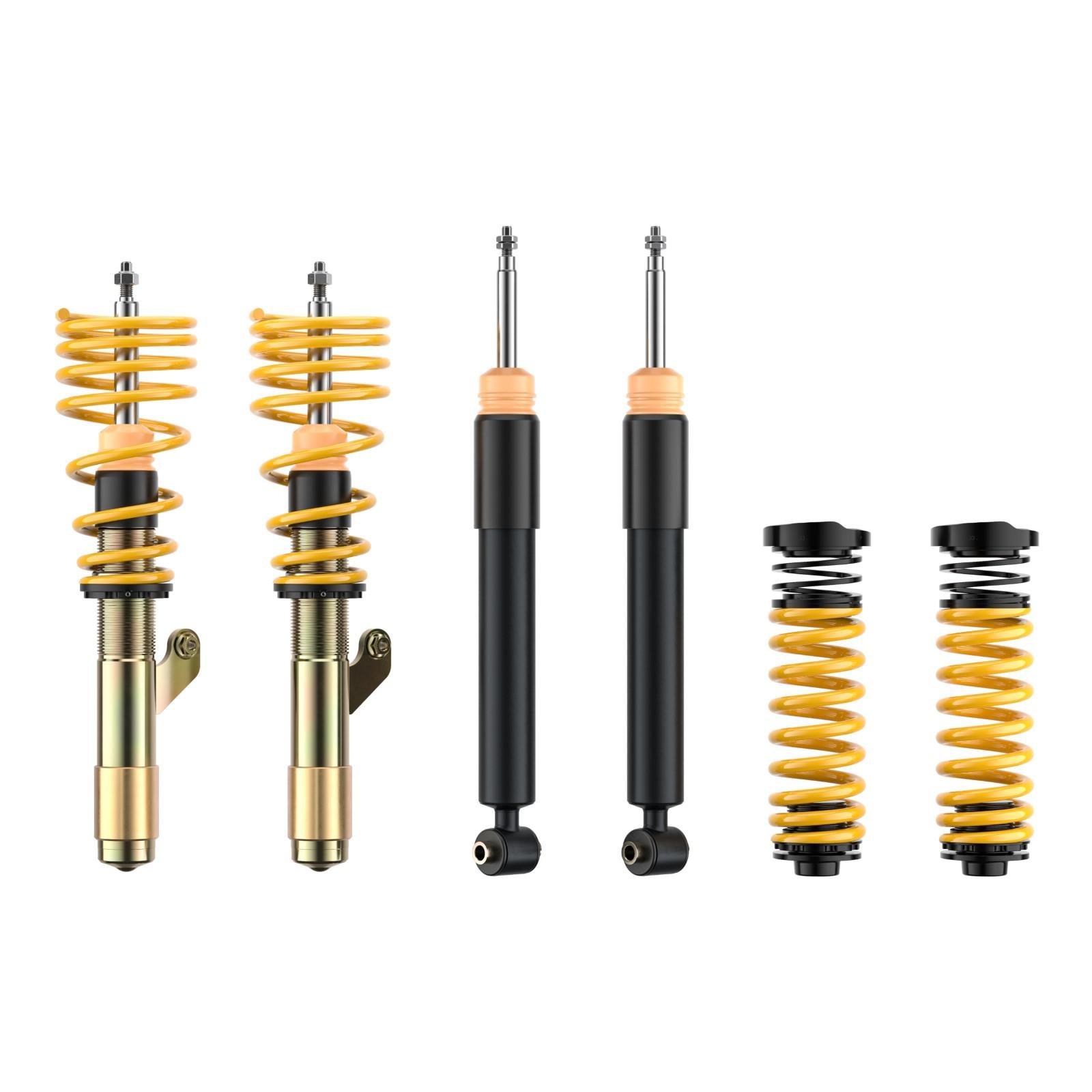 ST Suspension coilovers for BMW F20/F21 M135i, F22/F23 M235i, F30/F31 335i, F32/F33/F36 440i, showing shock absorbers and springs