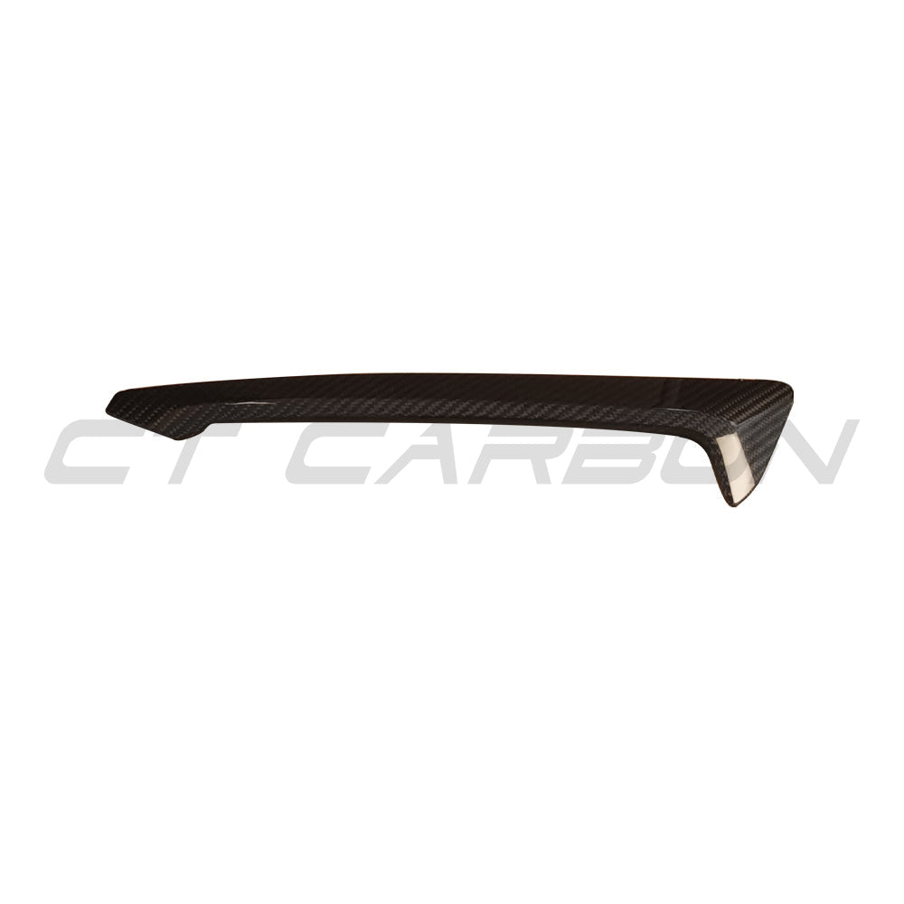 BMW G05 X5 2019-2023 CT Carbon fiber fender trim add-on, close-up of sleek black carbon fiber accents on vehicle's fender area.