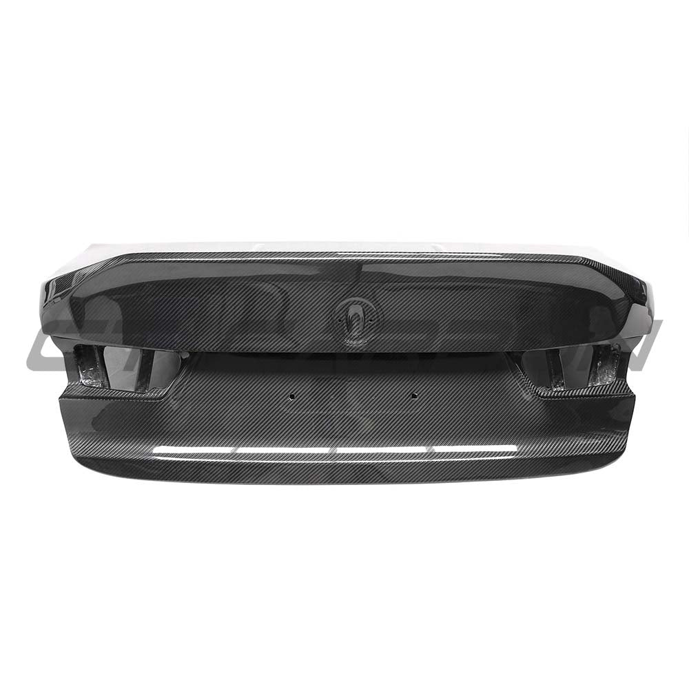 BMW G80 M3 and G20 3 Series CT Carbon full carbon fibre bootlid showing sleek design and lightweight construction.