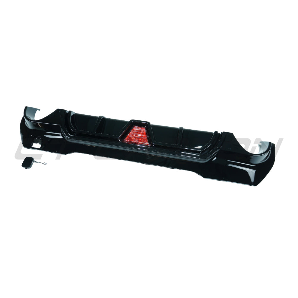 BMW F40 1 Series 2019-2024 CT Carbon gloss black LED diffuser with dual exit vents, V2 design, for sporty rear styling.