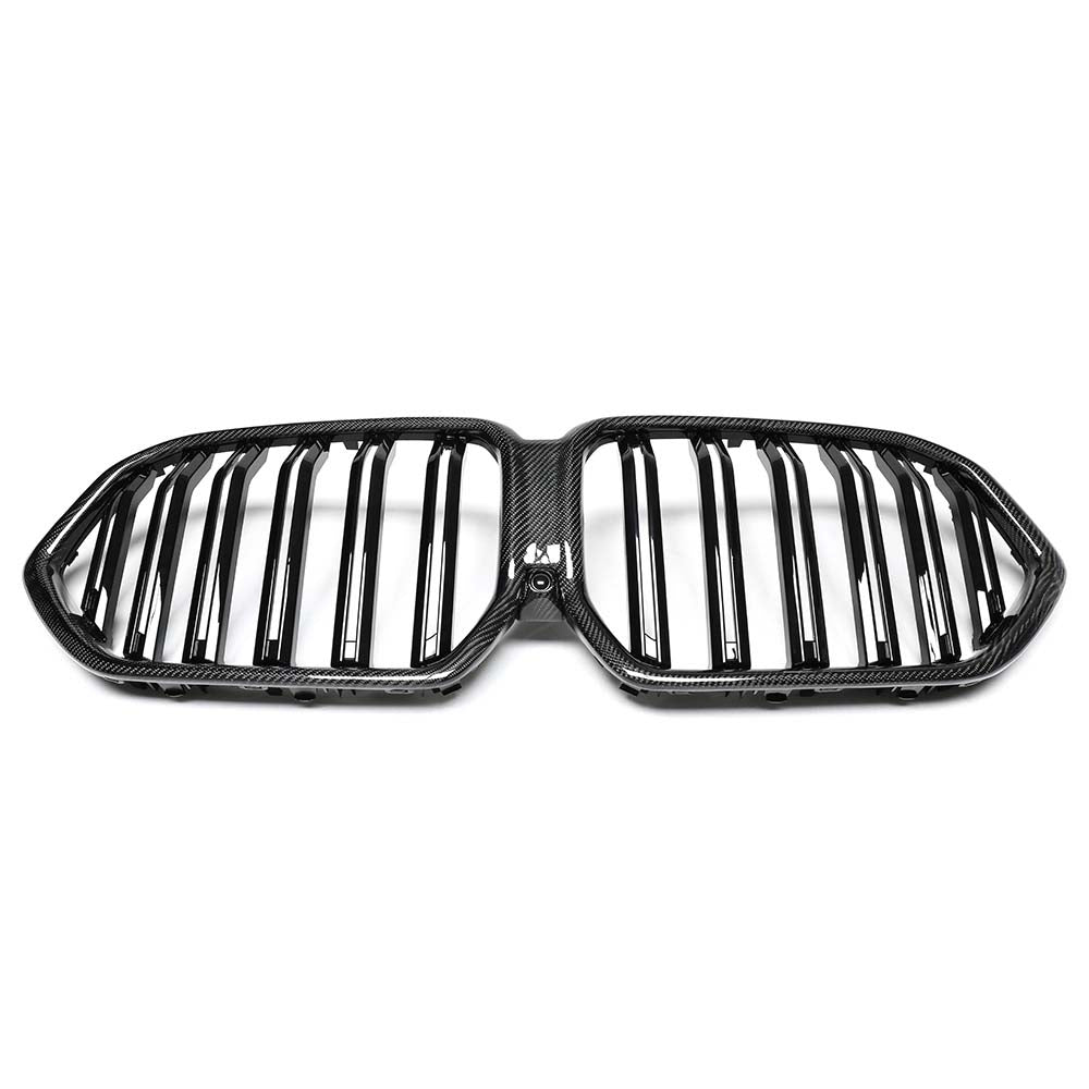 BMW G06 X6 2019+ CT Carbon carbon fibre front grille with dual slats, showcasing a sleek, sporty design.