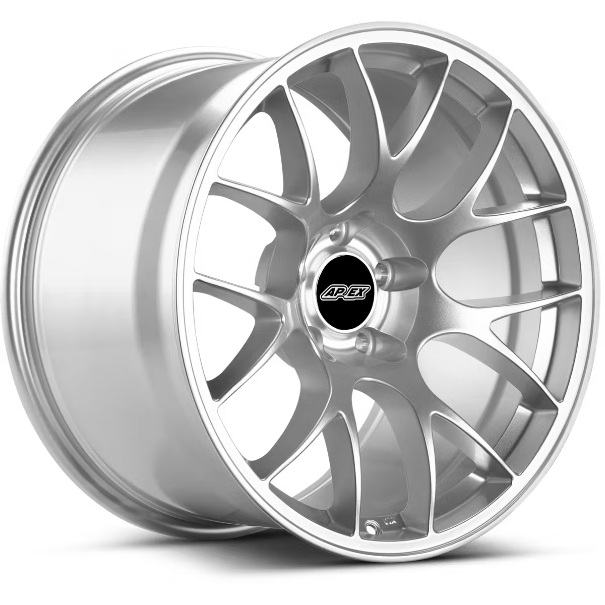Apex EC-7 Flow Formed Alloy Wheels showing a sleek, multi-spoke design in a close-up view on a car.