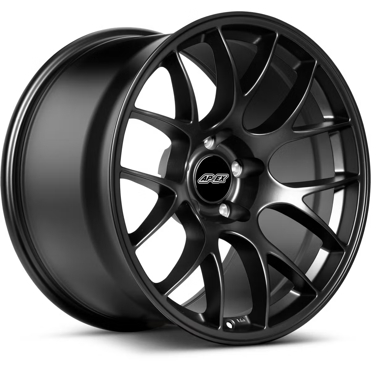 Apex EC-7 Flow Formed alloy wheels with multi-spoke design and matte finish, shown on a vehicle against a neutral background.