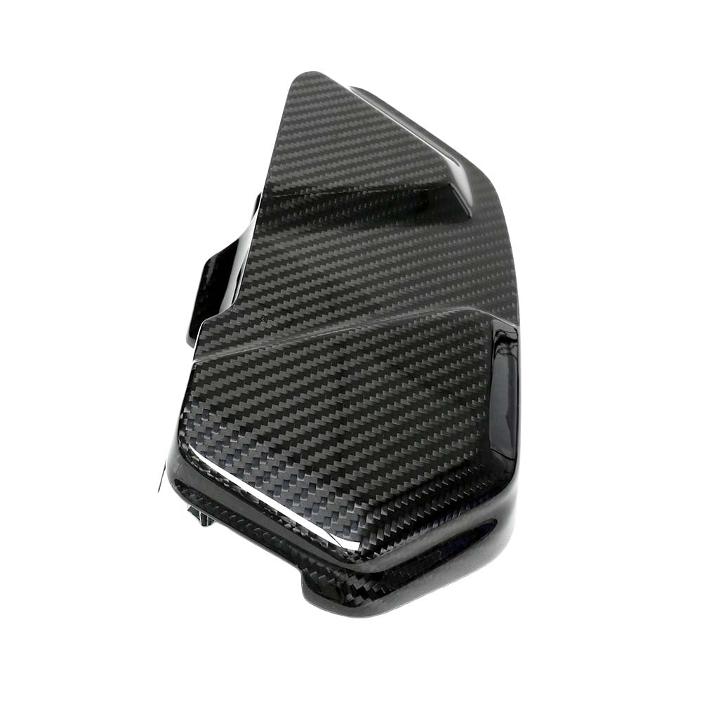 BMW F10 M5 2011-2016 carbon fibre battery cover by CT Carbon, sleek automotive accessory with a glossy finish.