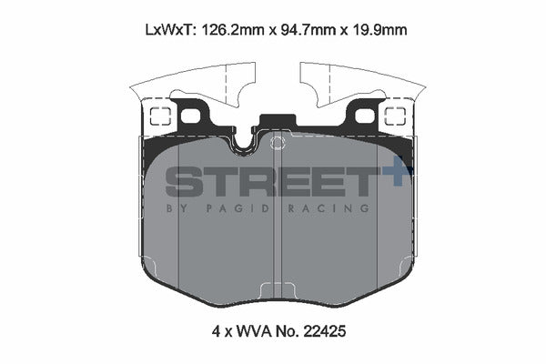 Pagid - Front Brake Pad Set STREET+ BMW Z4 G29 Toyota Supra A90, M240i M340i, M340d G4X/G2X