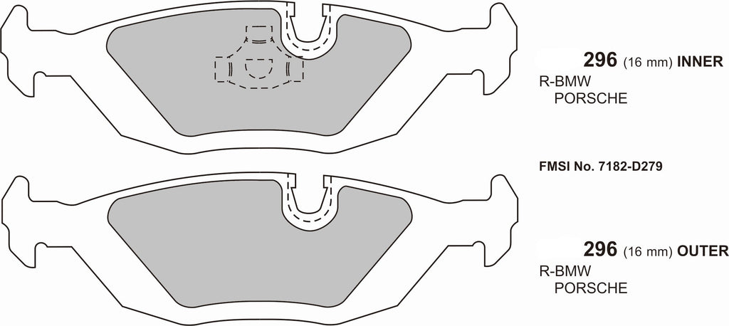 3 Series BMW E30 Performance brake pads 0296 - Nineteen72 Performance