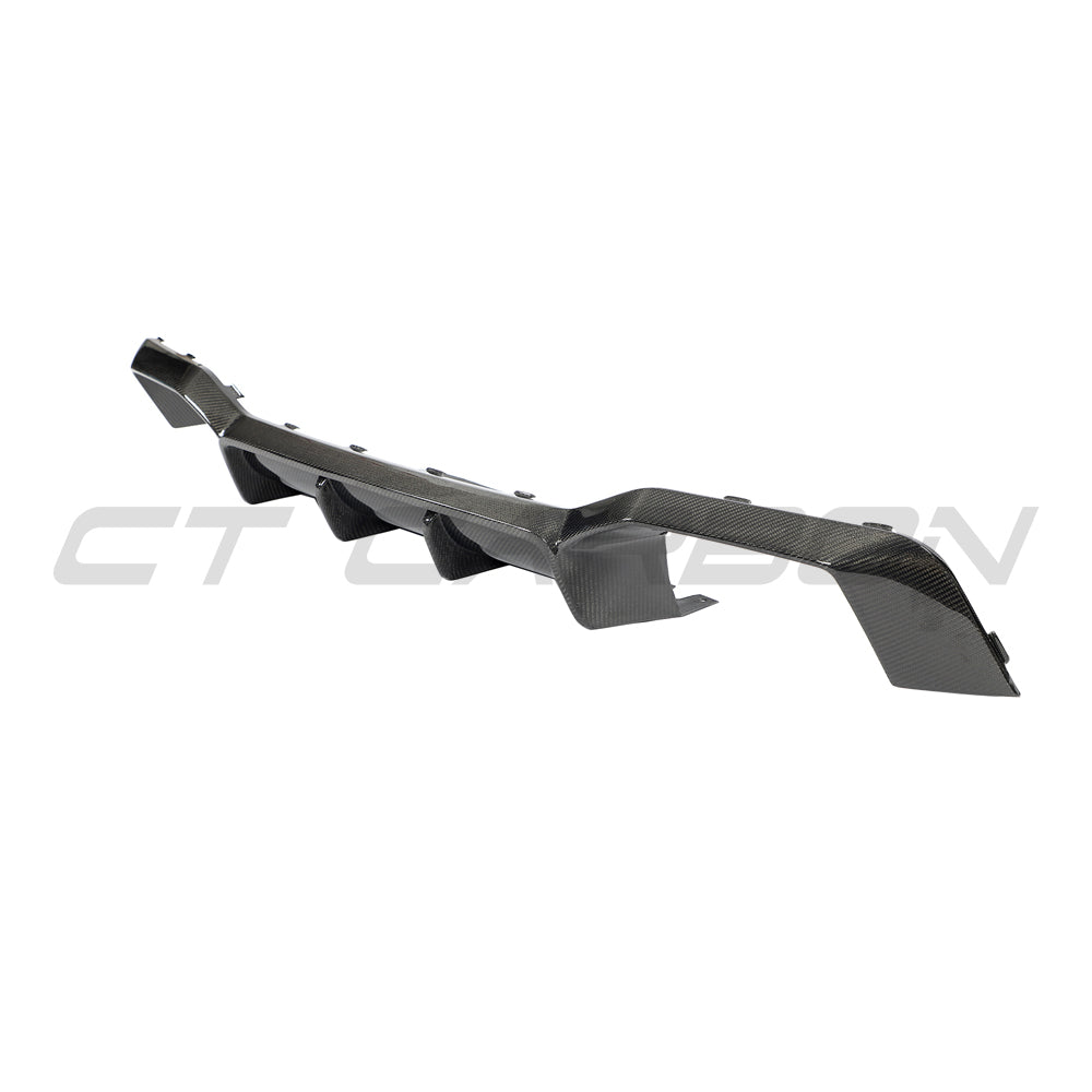 BMW G02 X4 and F98 X4M LCI 2022-2025 carbon fibre diffuser by CT Carbon, showcasing sleek, lightweight aerodynamic design.