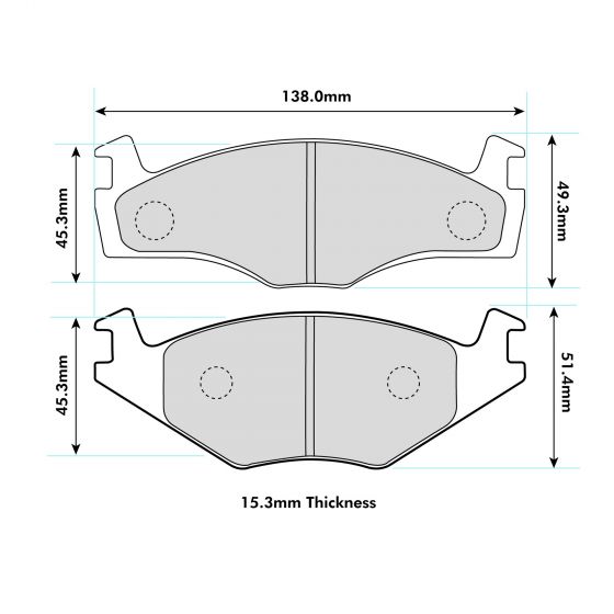 WV Golf Mk1/2/3 Kelgate Caliper Front Performance Brake Pads 0399 - Nineteen72 Performance