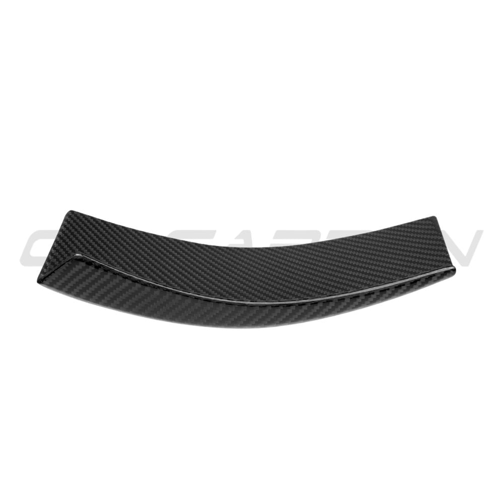 BMW M3 M4 G80 G82 G83 carbon fibre front bumper canards by CT Carbon, showcasing sleek V3 aerodynamic accessories.