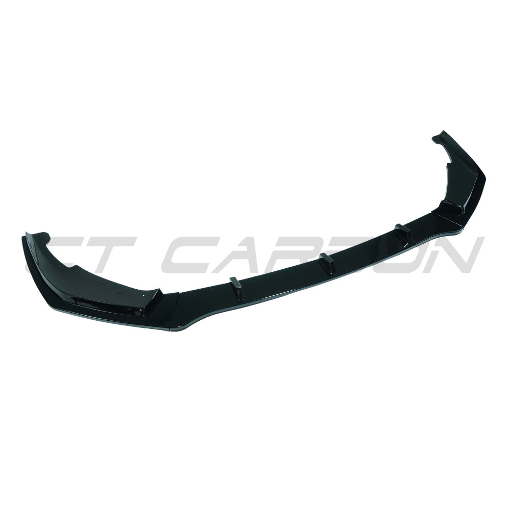 BMW Z4 G29 2019-2025 CT Carbon gloss black splitter installed on front bumper, enhancing sporty appearance and aerodynamics.