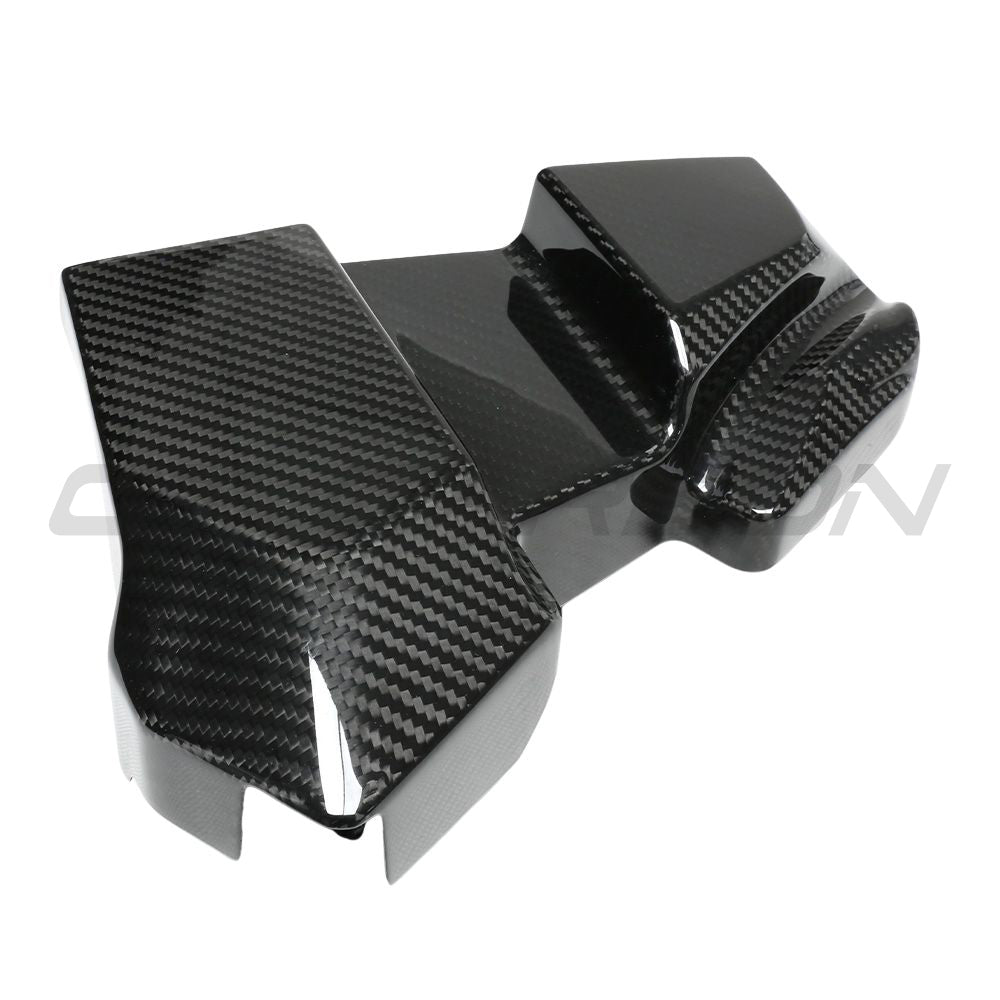 CT Carbon BMW M2 M3 M4 G87 G80 G81 G82 G83 carbon fiber ECU battery terminal cover accessory, showcasing sleek black design.