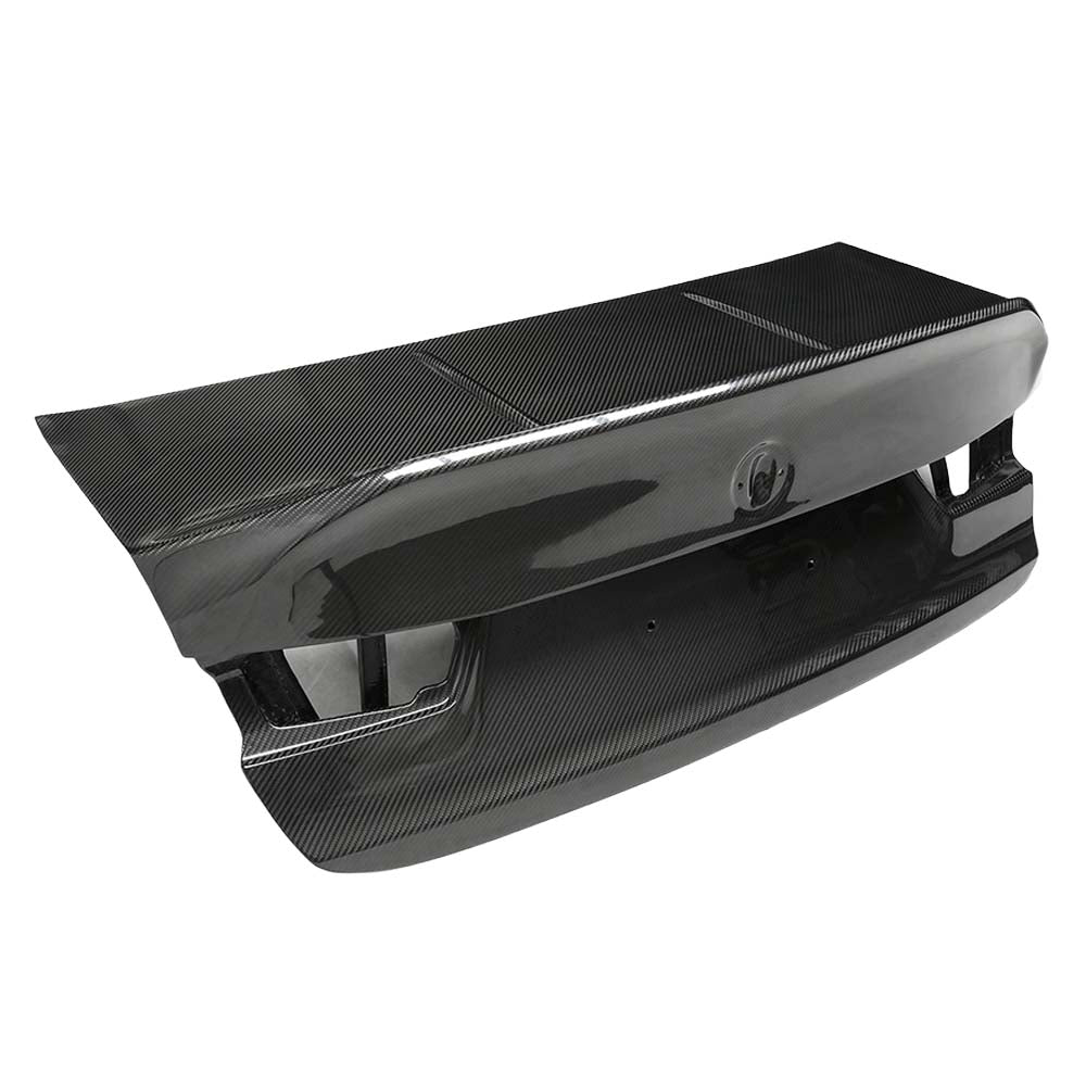 BMW G80 M3 and G20 3 Series CT Carbon full carbon fibre bootlid trunk, showcasing lightweight, aerodynamic car part.