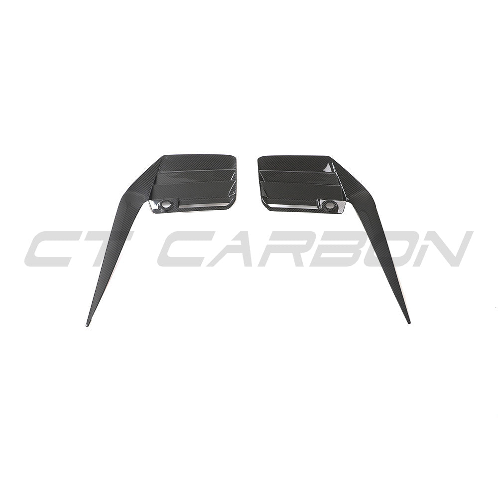 BMW G87 M2 2023 Carbon Fibre Rear Bumper Trim accessory by CT Carbon, showcasing sleek black carbon fiber finish.