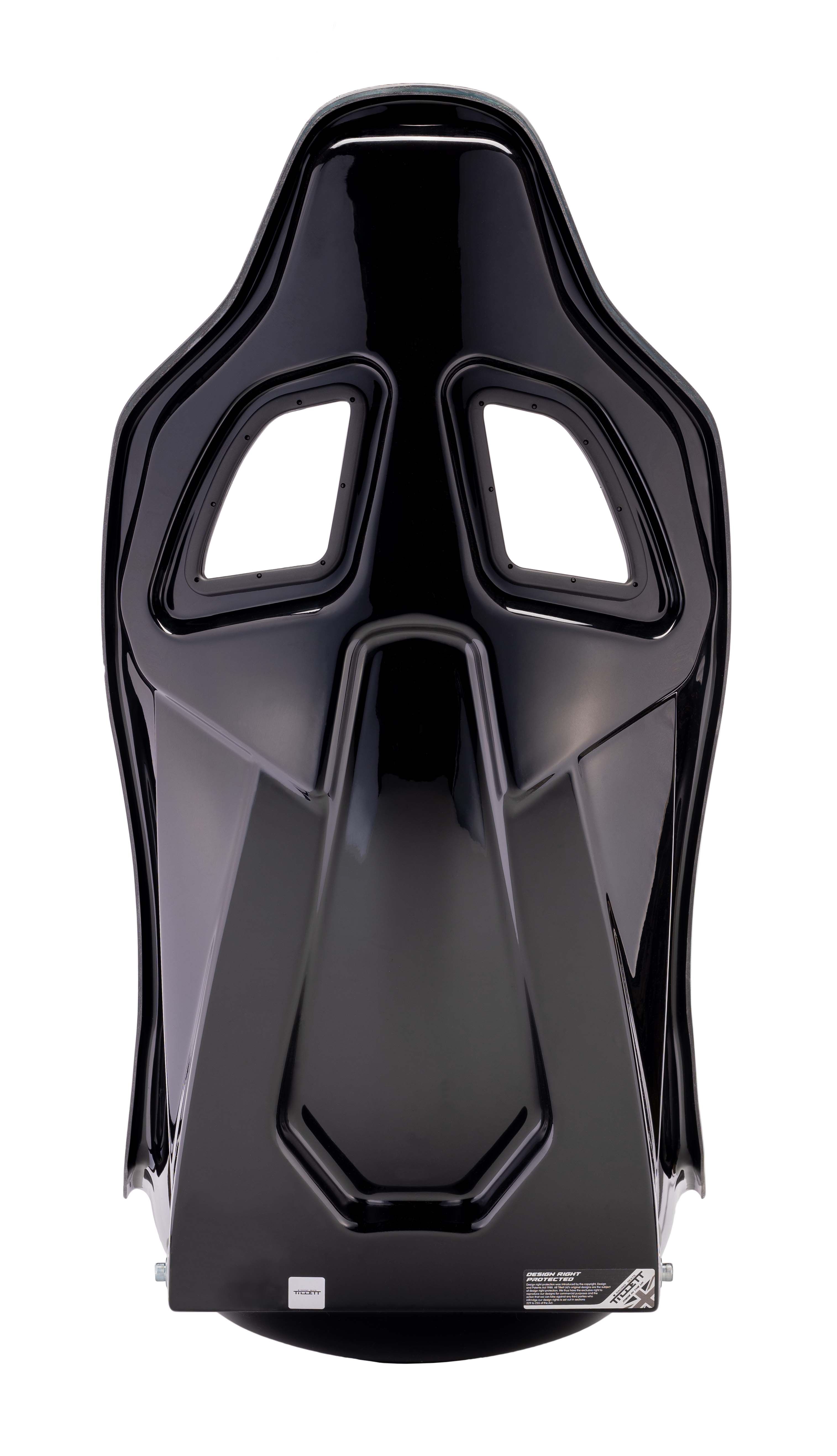 Tillett B10 bucket car seat designed for road and track use, shown from the rear with supportive padding and racing seat features.