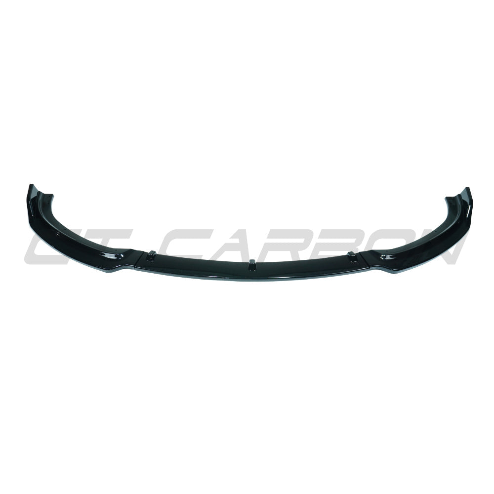BMW 3 Series F30/F31 2012-2018 SE gloss black splitter by CT Carbon, showing the sleek aerodynamic design and glossy finish.