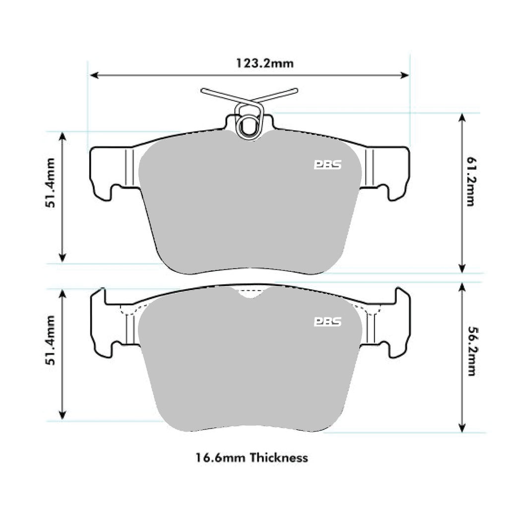 A3 SPORTBACK (8VA, 8VF) RS3 QUATTRO Rear PBS Performance Brake Pads 7002 - Nineteen72 Performance