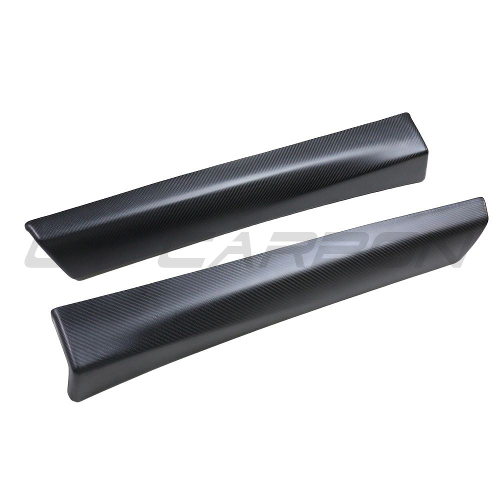 CT Carbon interior door panel trim add-on for Tesla Model 3 2017-2023, featuring sleek carbon fiber design for enhanced style.