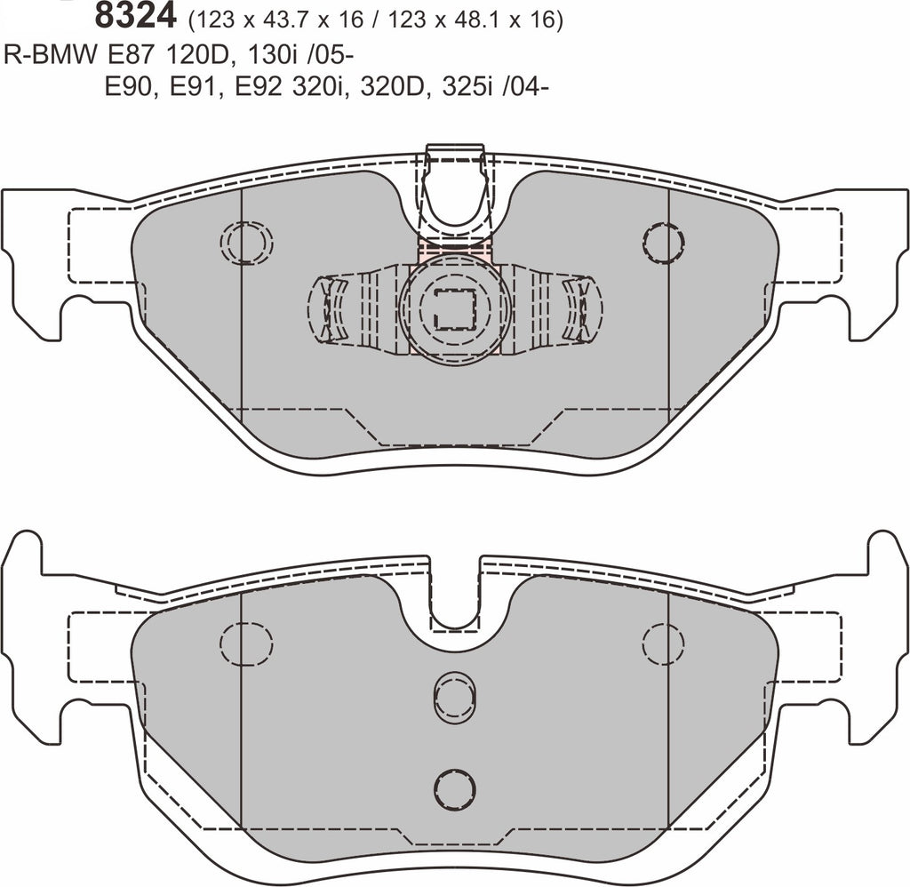 BMW 3 SERIES E92/E93 325 Rear Performance Brake Pads 8324 - Nineteen72 Performance