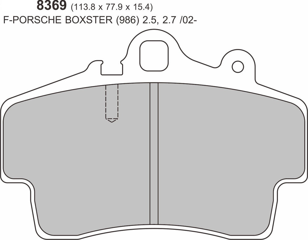 PORSCHE Boxster 987 2.7 Front Performance Brake Pads 8369 - Nineteen72 Performance