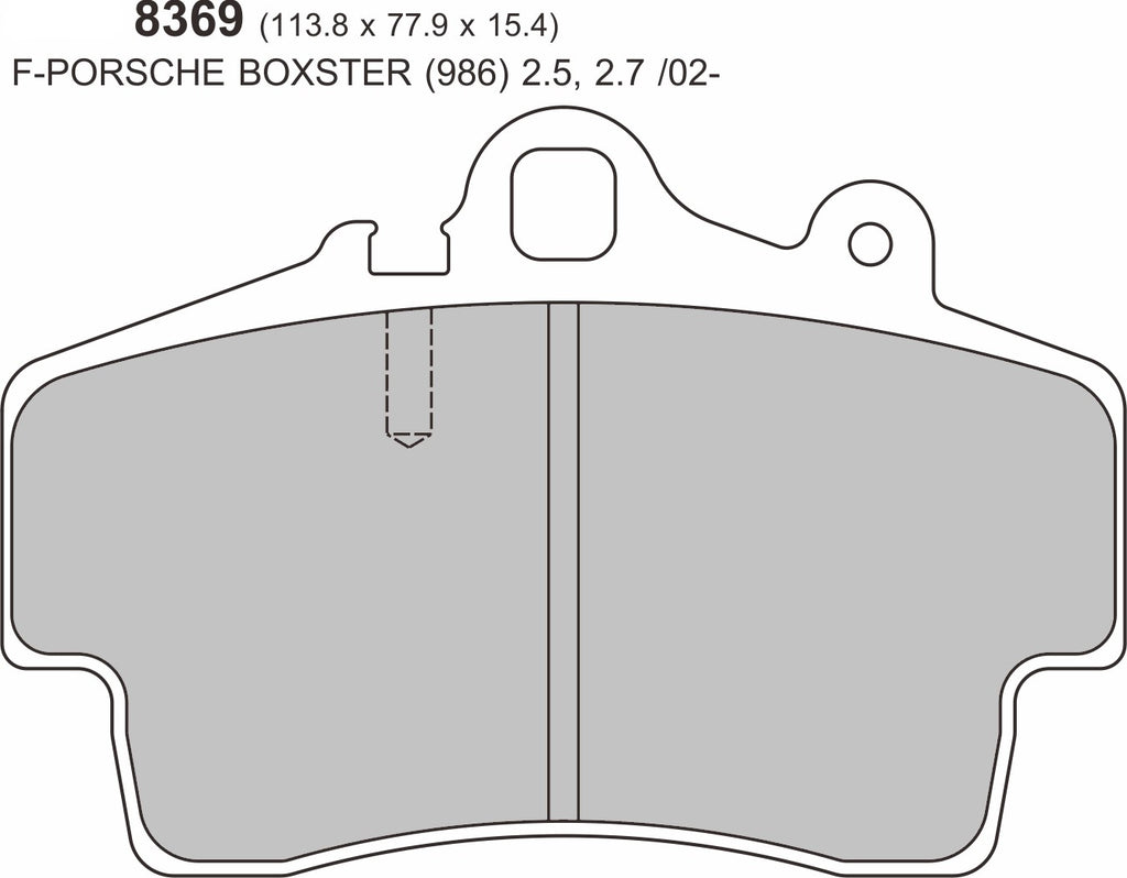 PORSCHE Boxster 986 2.5 Front Performance Brake Pads 8369 - Nineteen72 Performance