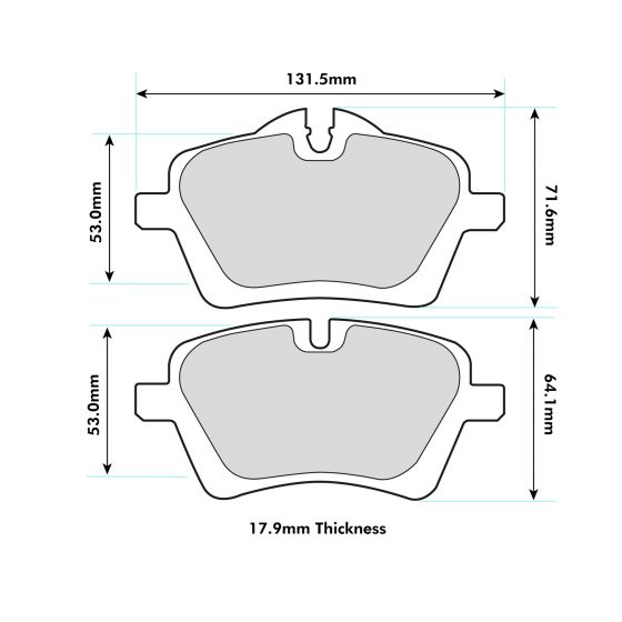 MINI R50 to R61 Front Performance Brake Pads 8471 - Nineteen72 Performance
