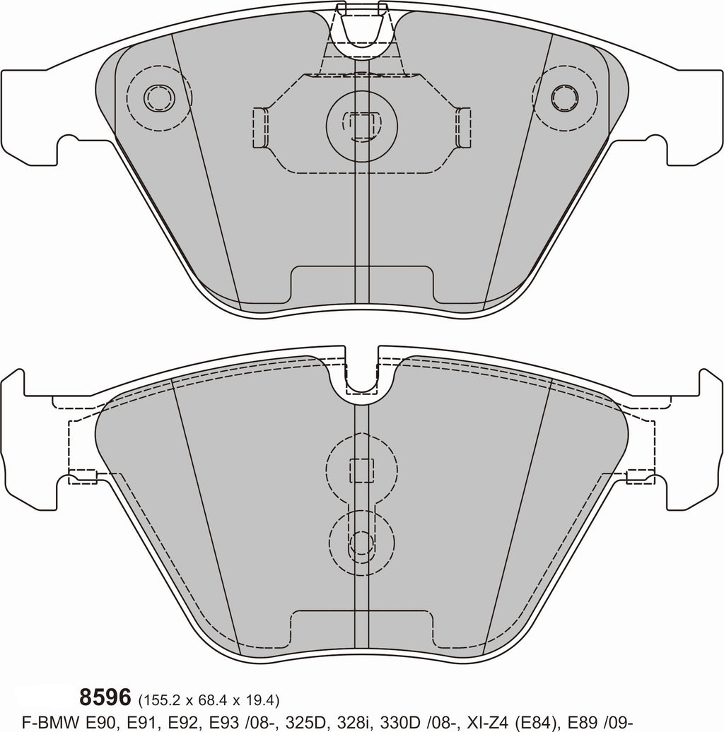 BMW 3 SERIES E92/E93 Front Performance Brake Pads 8596 - Nineteen72 Performance