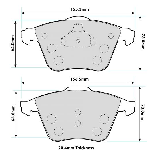 VW PASSAT Front Performance Brake Pads 8601 - Nineteen72 Performance
