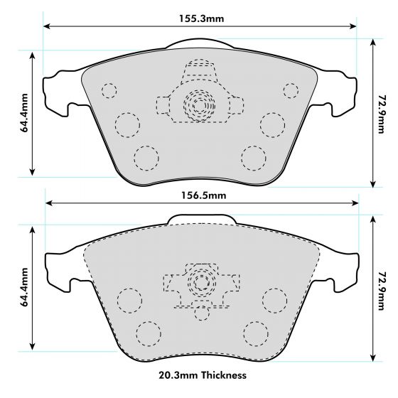 VW Golf Mk5 R32 & GTI Front Performance Brake Pads 8602 - Nineteen72 Performance