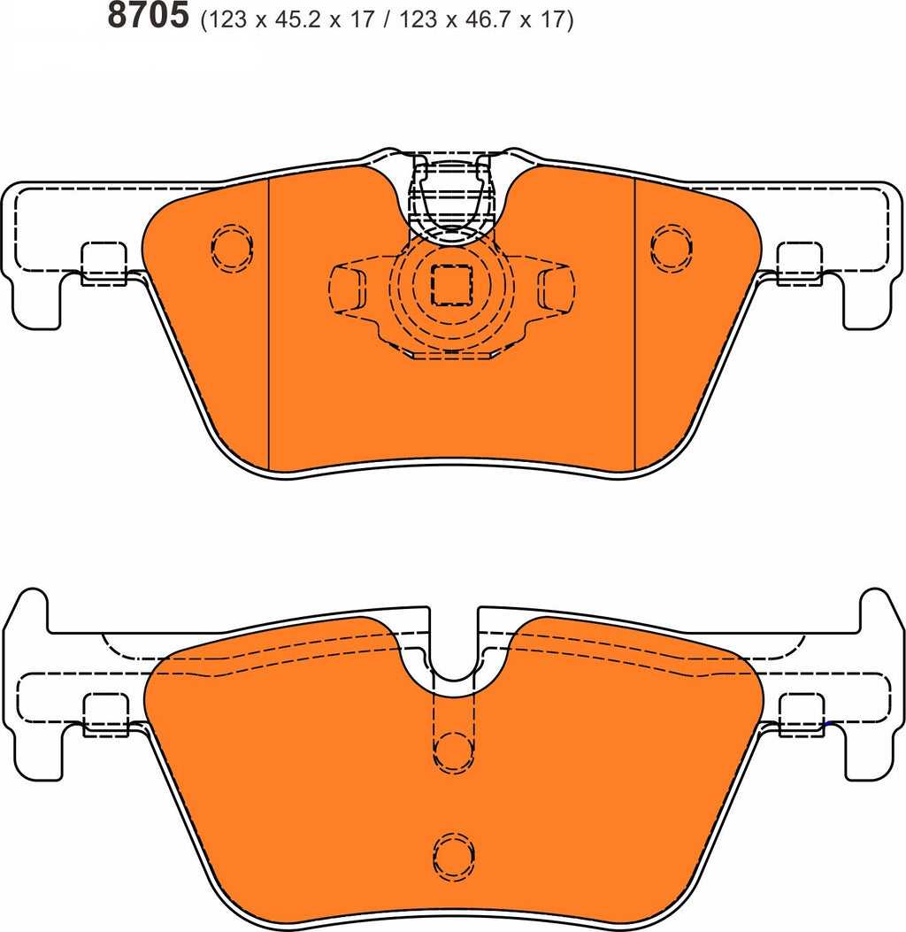 BMW F20/F21 114/116/118 BMW BRSCC Supercup Rear Performance Brake Pads 8705 - Nineteen72 Performance