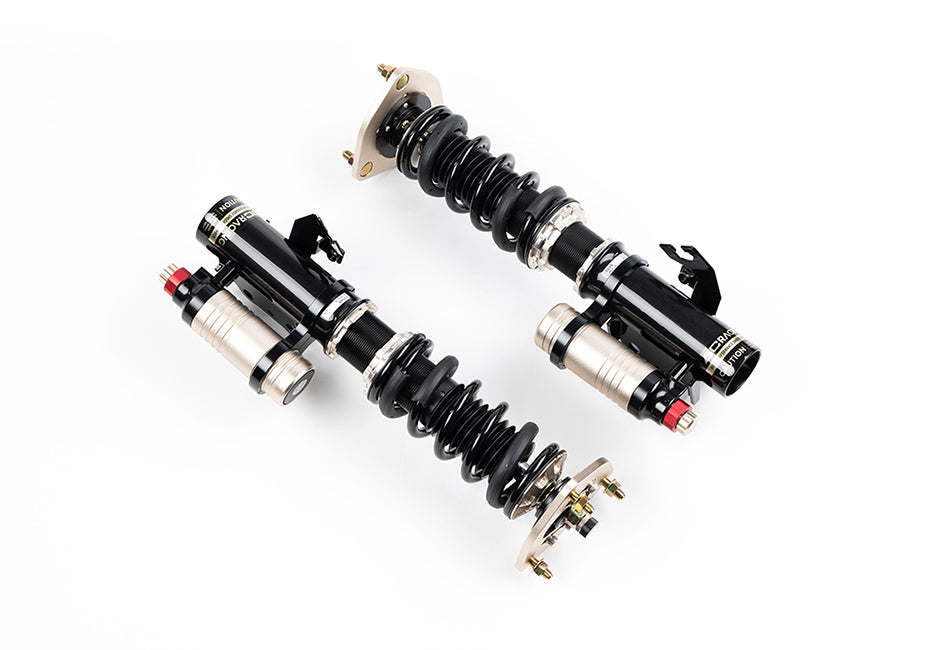 BC Racing ZX coilovers for BMW 2 Series M2 F87 2018+ suspension, featuring adjustable coilover shocks with a sleek black finish.