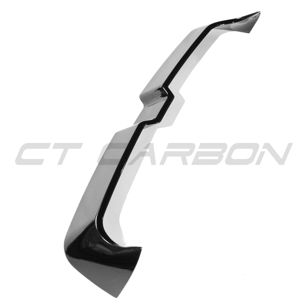 Gloss black spoiler for Audi A3/S3 8V Sportback 5-door, by CT Carbon, enhances sporty look and aerodynamics.
