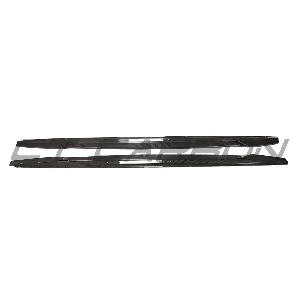 Audi A3/S3 8Y Sportback full carbon fibre side skirts kit by CT Design, featuring sleek, lightweight carbon fiber construction.