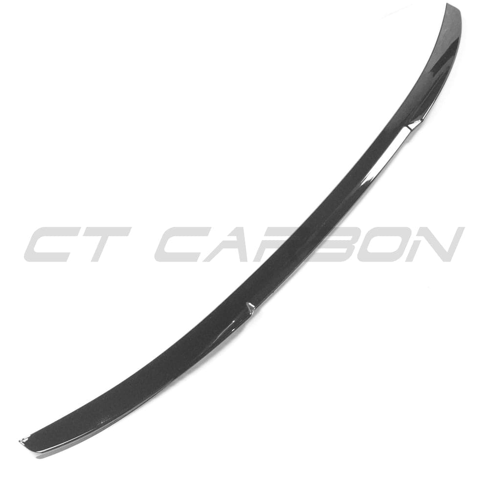 Gloss black spoiler for Audi A3/S3 saloon 2013-2019 8V by CT Carbon, shown on the car's rear with a sleek finish