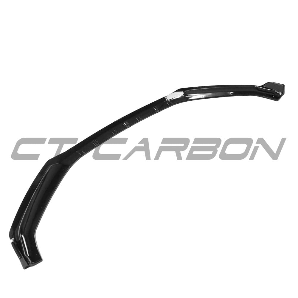 CT Carbon gloss black splitter for Audi A5/S5 B9 (2016-2019), front automotive accessory with sleek aerodynamic design.