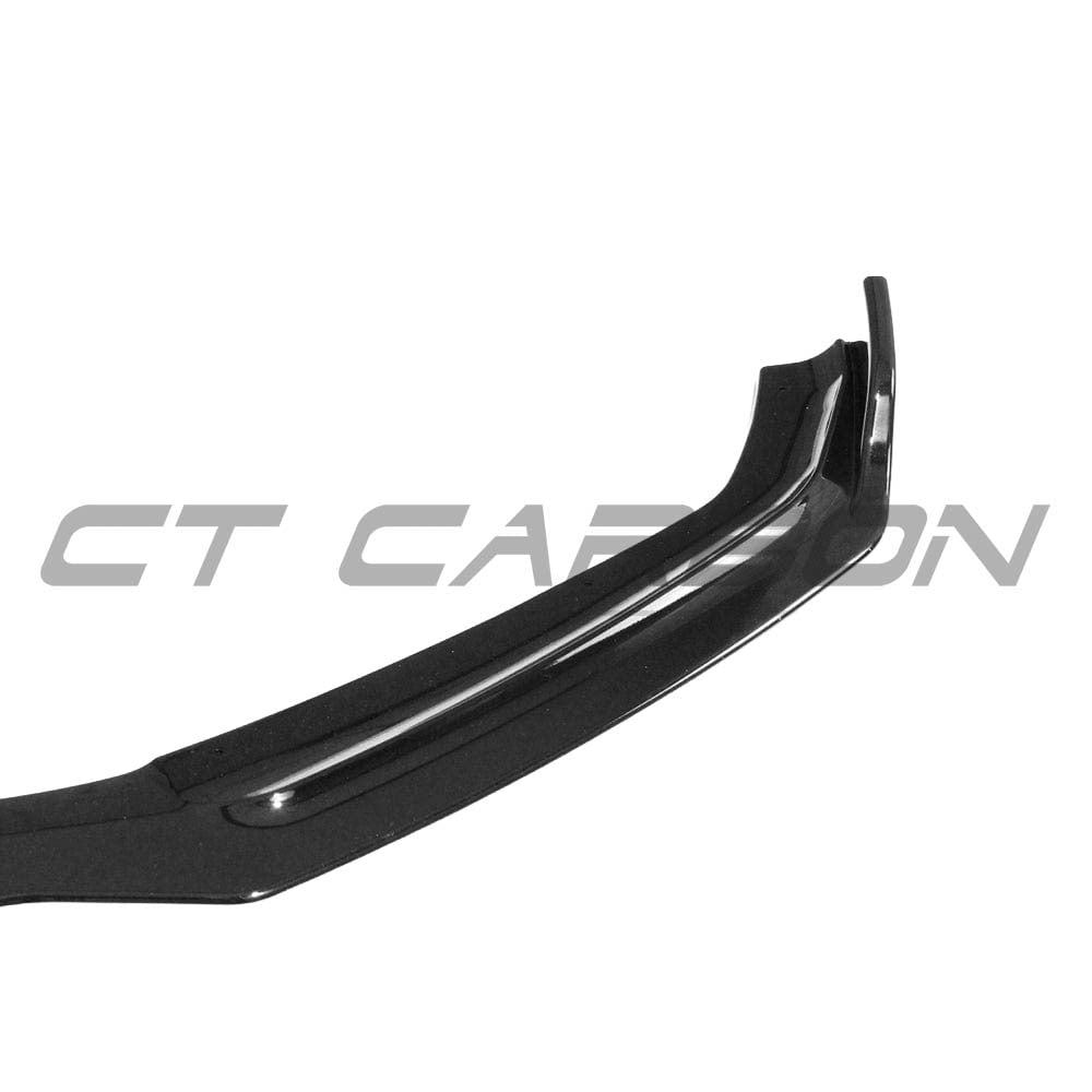 CT Carbon gloss black splitter for Audi A5/S5 B9 2016-2019, showing the sleek aerodynamic front splitter design.
