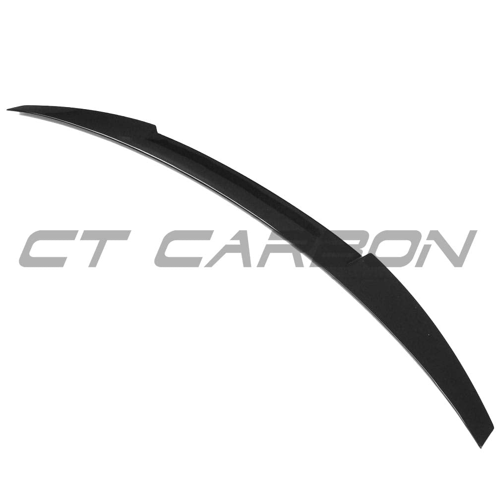 Gloss black spoiler for Audi A5/S5 B9 Sportback by CT Carbon, shown installed on the vehicle's rear end.