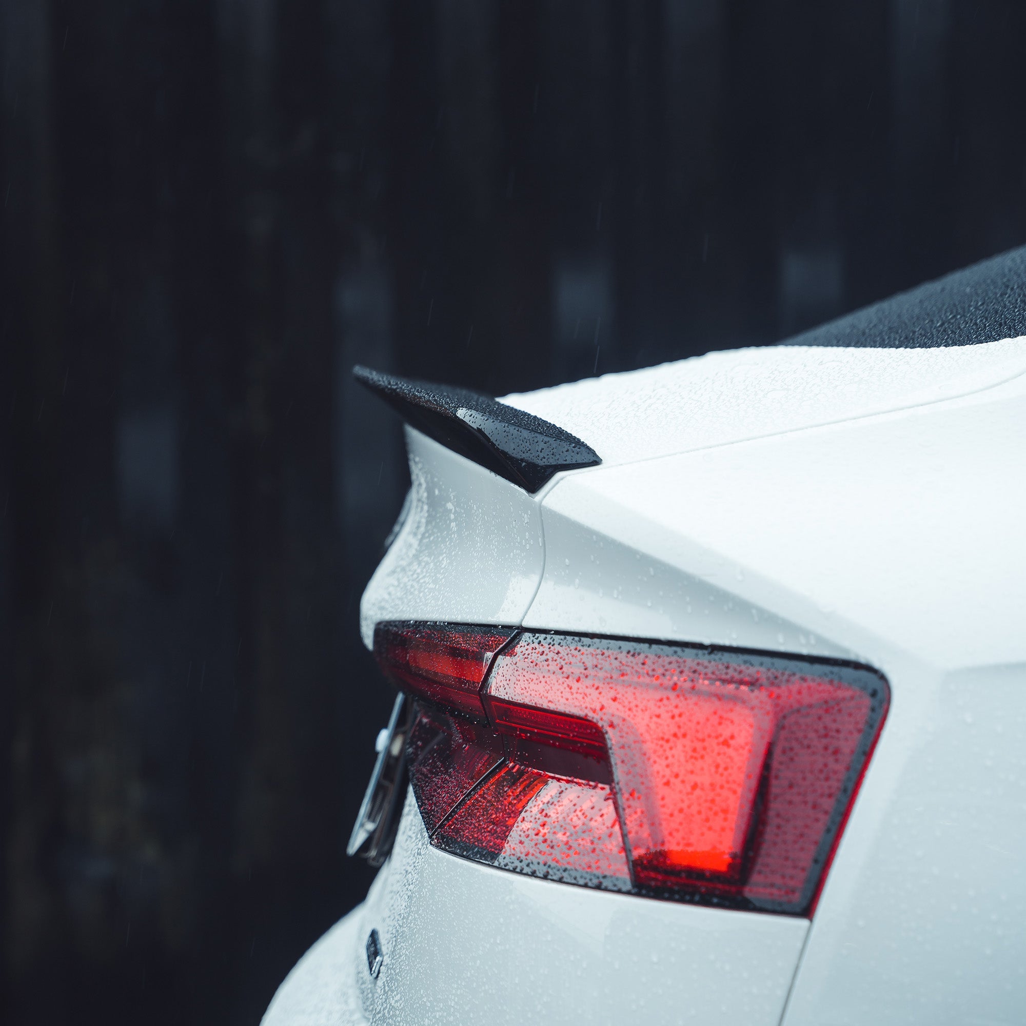 Gloss black spoiler for Audi A5/S5 B9 Sportback by CT Carbon, shown mounted on the vehicle with a sleek, aerodynamic design.