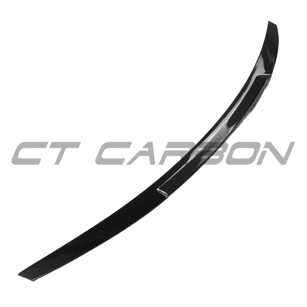 Gloss black spoiler for Audi A5/S5 B9 Sportback by CT Carbon, shown mounted on the vehicle's rear trunk lid.