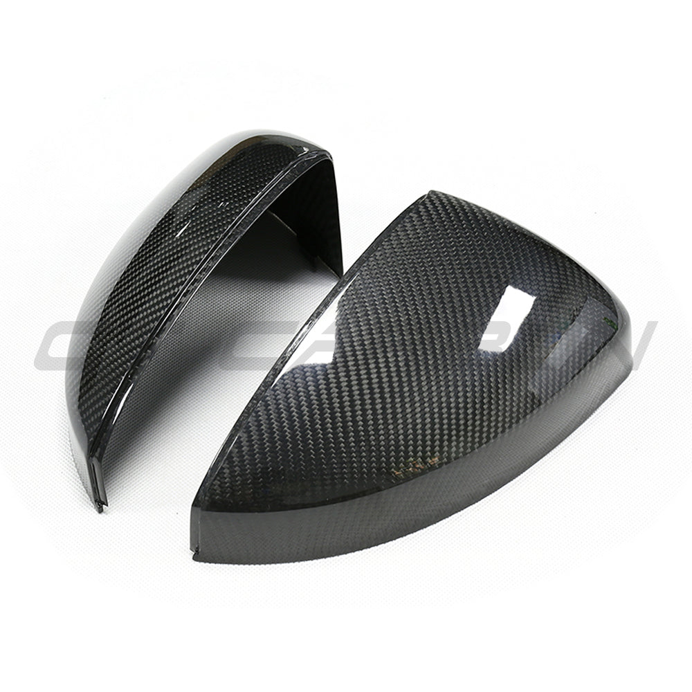 CT Carbon carbon fibre side mirrors for Audi R8 and TT 2014-2024, without lane assist, sleek and lightweight automotive accessories.