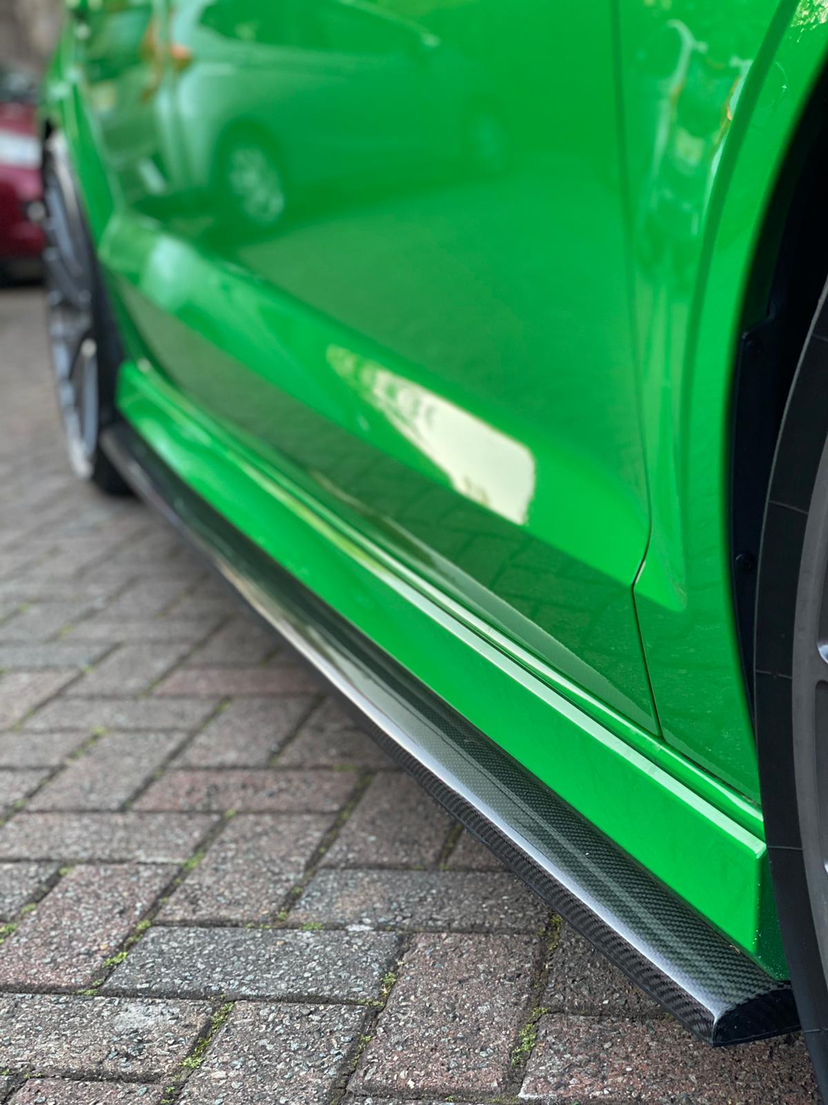 Audi RS3 8V facelift full carbon fibre kit by CT Carbon, featuring sleek carbon details on the saloon car.