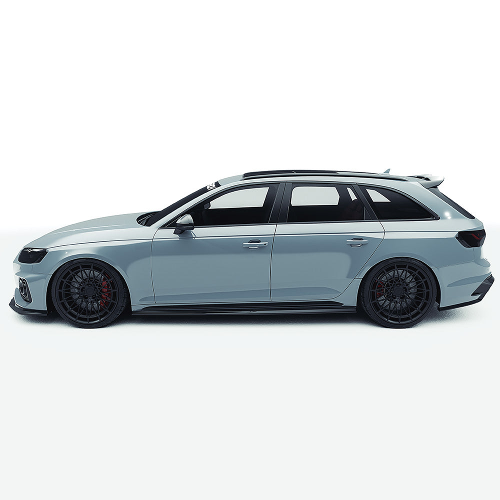 Audi RS4 B9.5 CT Design V2 carbon fibre kit showing sleek, lightweight carbon fibre components on the vehicle.