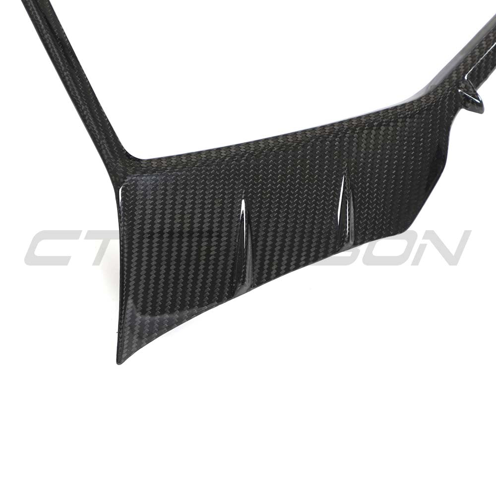 Audi RS6 C8 2019+ full carbon fiber kit by CT Carbon, including grille surround, showcased on the car.