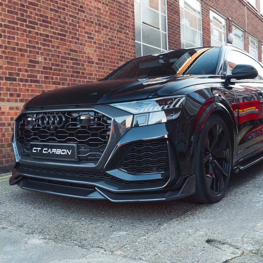 Audi RSQ8 2020-2024 pre-facelift carbon fibre full kit by CT Design, showing sleek carbon fibre components on the vehicle.
