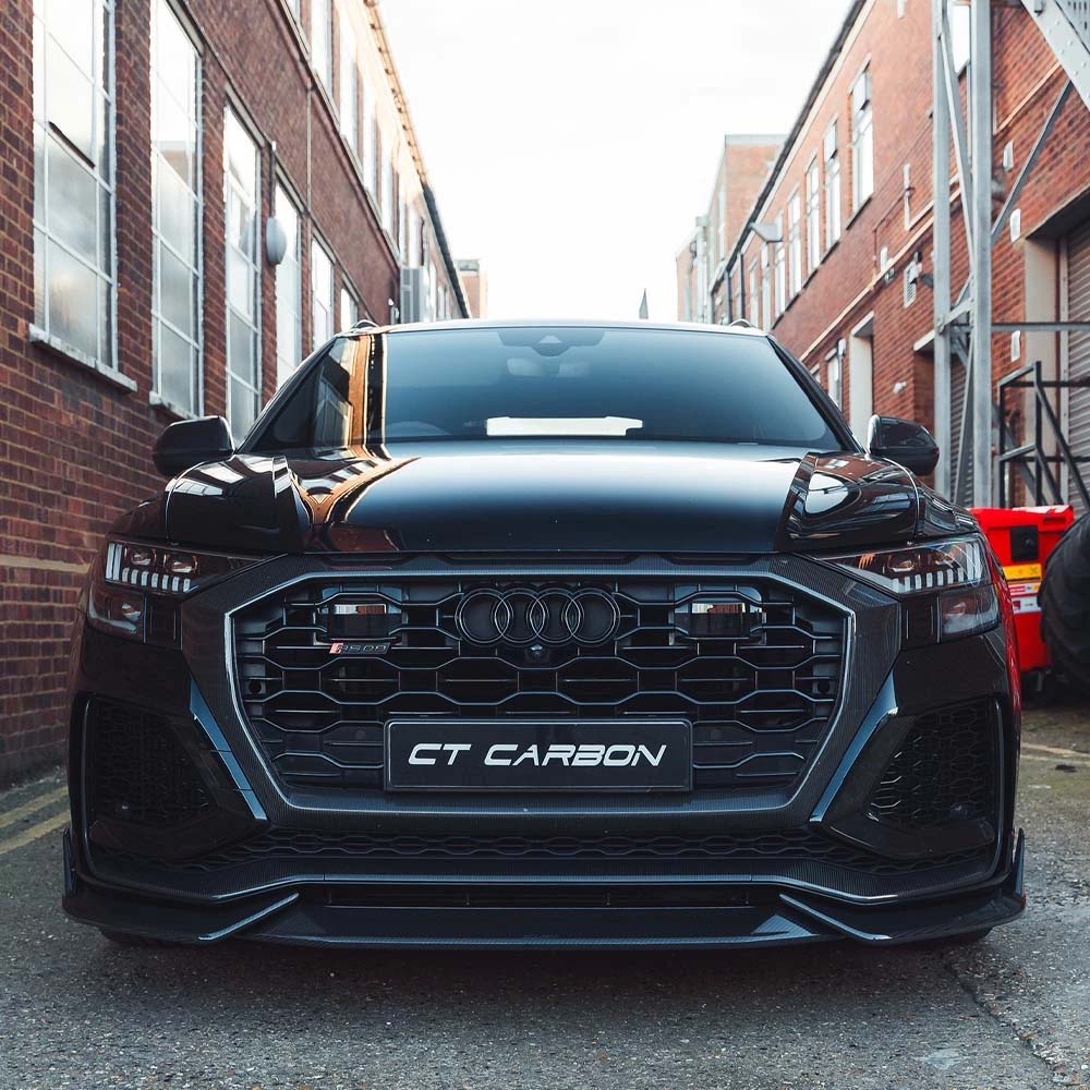 Audi RSQ8 2020-2024 pre-facelift carbon fibre full kit by CT Design, featuring aerodynamic body parts and accents.