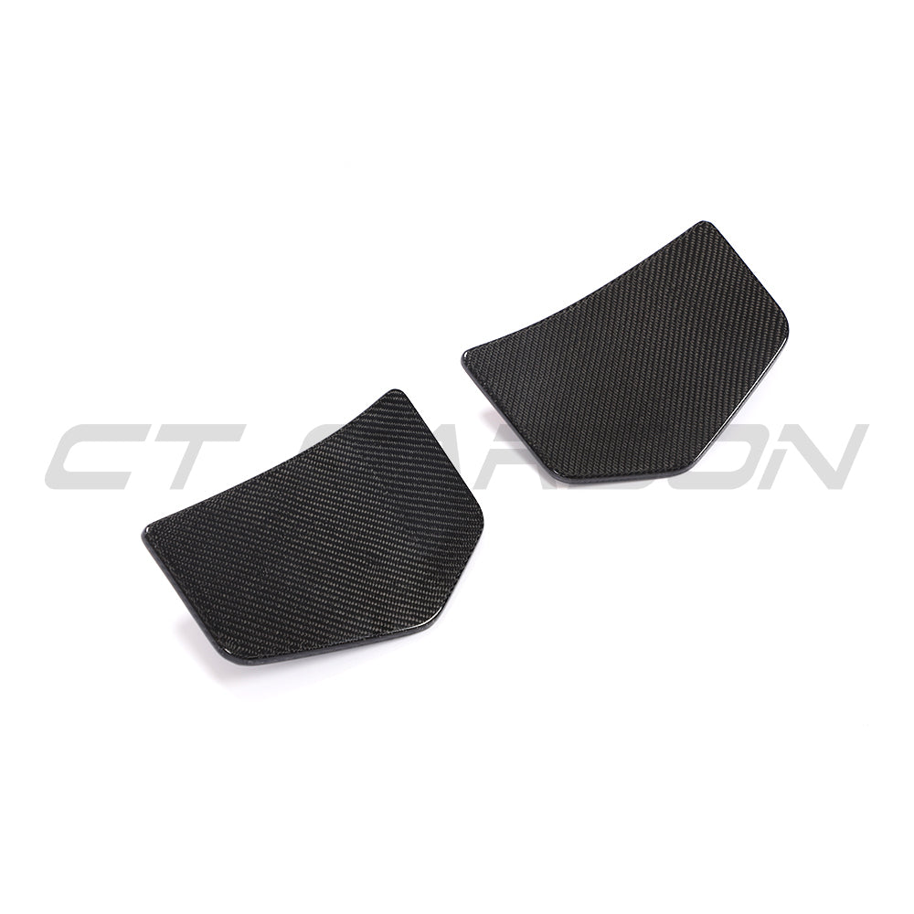 Carbon fiber rear bumper add-on for Audi TTRS Quattro MK3 (2015-2018), made by CT Carbon, shown on the vehicle's rear.