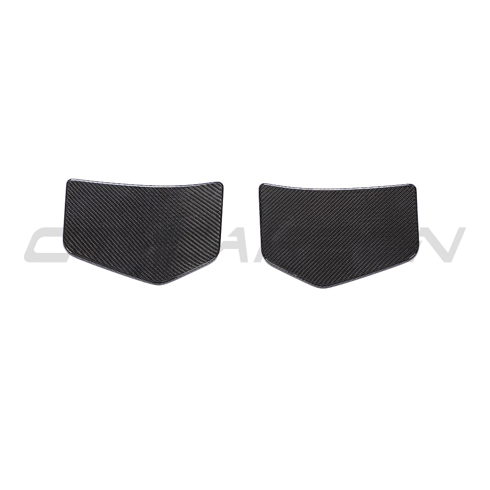 Carbon fiber rear bumper add-on for Audi TTRS Quattro MK3 2015-2018, made by CT Carbon, shown installed on the vehicle.